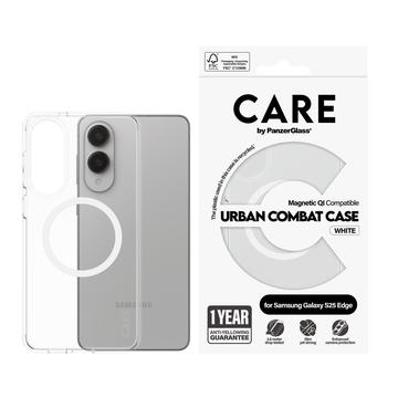 Samsung Galaxy S25 Edge PanzerGlass Care Urban Combat Hülle - MagSafe kompatibel - Weiß / Durchsichtig