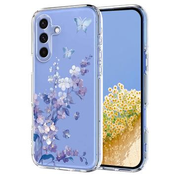 Samsung Galaxy S25 FE TPU-Hülle mit Blumenmuster - lila