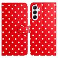 Samsung Galaxy S25 FE Polka-Dot-Muster Wallet Hülle - Rot