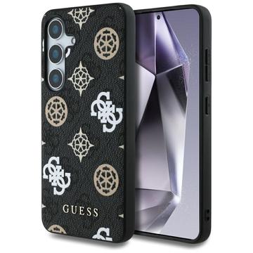 Samsung Galaxy S25 Guess 4G Printed Colored Peony Pattern MagSafe Hülle - schwarz