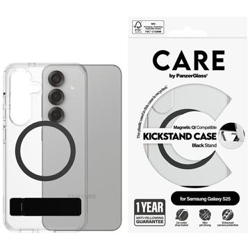 Samsung Galaxy S25 PanzerGlass Care Kickstand Hülle - MagSafe Kompatibel - Durchsichtig / Schwarz