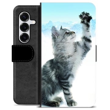 Samsung Galaxy S25+ Premium Schutzhülle mit Geldbörse - Katze