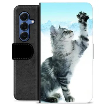 Samsung Galaxy S25 Premium Schutzhülle mit Geldbörse - Katze
