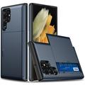 Samsung Galaxy S25 Ultra Hybrid-Hülle mit Verschiebbarem Kartensteckplatz - Dunkel Blau