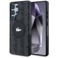 Samsung Galaxy S25 Ultra Lacoste Monogramm mit Silbernem Krokodil-Logo Hülle - MagSafe-kompatibel - schwarz