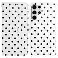 Samsung Galaxy S25 Ultra Polka-Dot-Muster Wallet Hülle - Weiß
