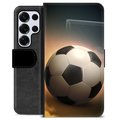 Samsung Galaxy S25 Ultra Premium Schutzhülle mit Geldbörse - Fußball