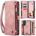 Samsung Galaxy S25+ Caseme 008 2-in-1 Multifunktions Wallet Hülle - Rosa