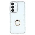 Samsung Galaxy S25+/S24+ CrystalGlow Hybrid Hülle mit Ringhalterung - Weiß