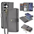 Samsung Galaxy S25+ Dux Ducis Lawa Brieftaschen-Lederhülle mit Magnetabdeckung - Grau
