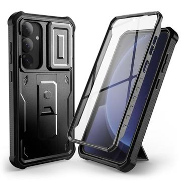 Samsung Galaxy S25+ Tech-Protect Kevlar Cam+ Hülle - Bildschirmschutz, Kameraschutz, Kickstand - Schwarz