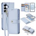 Samsung Galaxy S26 Dux Ducis Lawa Brieftaschen-Lederhülle mit Magnetabdeckung - Baby Blau