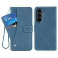 Samsung Galaxy S26 Elegante retro wallet hülle mit drehbarem Kartenhalter und Standfunktion - Blau