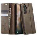 Samsung Galaxy S26 FE Caseme 033 Kalb Textur Brieftasche Hülle mit RFID-Blockierung - Kaffee