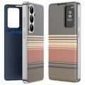 Samsung Galaxy S26 FE Smart View Flip-Hülle mit Karomuster und Kartenfach - Braun