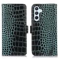 Samsung Galaxy S26 FE Crocodile Serie Lederhülle mit Geldbörse mit RFID - Grün