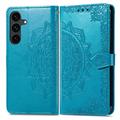 Samsung Galaxy S26 FE Mandala Wallet-Hülle mit Handschlaufe - Blau