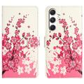 Samsung Galaxy S26 FE Style Serie Wallet Hülle - Rosa Blumen