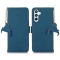 Samsung Galaxy S26 FE Wallet Leder Hülle mit RFID - Blau