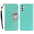 Samsung Galaxy S26 Eule Strass Wallet Hülle - Zyan