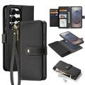 Samsung Galaxy S26 Ultra Dux Ducis Lawa Brieftaschen-Lederhülle mit abnehmbarer Magnetabdeckung - Schwarz