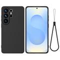 Samsung Galaxy S26 Ultra Liquid Silikonhülle mit Handschlaufe - Schwarz
