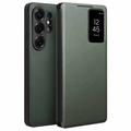 Samsung Galaxy S26 Ultra Qialino Smart View Leder Flip Hülle - Grün
