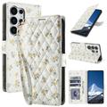 Samsung Galaxy S26 Ultra Rhombisches Blumen Wallet Hülle - Gelbe Blumen