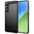 Samsung Galaxy S26+ Gebürstete TPU Hülle - Karbonfaser - Schwarz