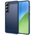 Samsung Galaxy S26+ Gebürstete TPU Hülle - Karbonfaser - blau
