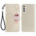 Samsung Galaxy S26+ Eule Strass Wallet Hülle - Gold