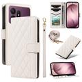 Samsung Galaxy S27 Pro Luxus Gesteppte Wallet Hülle - weiß