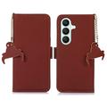 Samsung Galaxy S27+ Wallet Leder Hülle mit RFID - Braun