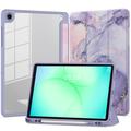 Samsung Galaxy Tab A11/A9 Tech-Protect SmartCase Pen Hybrid Tri-Fold Folio Hülle - Violet Marble
