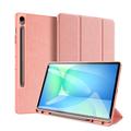 Samsung Galaxy Tab S10 FE+ Dux Ducis Domo Tri-Fold Smart Folio Hülle - Rosa
