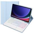Samsung Galaxy Tab S10 Lite/S10 FE/S9 FE/S9 Bluetooth-Tastaturhülle - Baby Blau