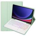 Samsung Galaxy Tab S10 Lite/S10 FE/S9 FE/S9 Bluetooth-Tastaturhülle - Hellgrün