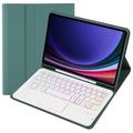 Samsung Galaxy Tab S10 Lite/S10 FE/S9 FE/S9 Bluetooth-Tastaturhülle - Dunkelgrün