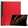 Samsung Galaxy Tab S10 Ultra Tri-Fold Serie Smart Folio Hülle - Rot