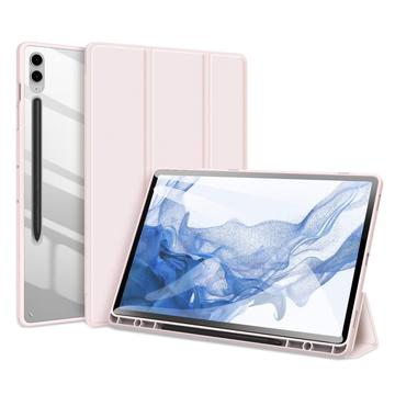Samsung Galaxy Tab S9 FE+ Dux Ducis Toby Tri-Fold Smart Folio Hülle - Hellrosa