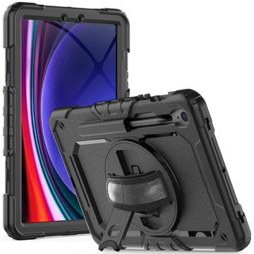 Samsung Galaxy Tab S9/S9 FE/S10 FE/S10 Lite Tech-Protect Solid360 Hybrid-Hülle mit Trageriemen - Schwarz