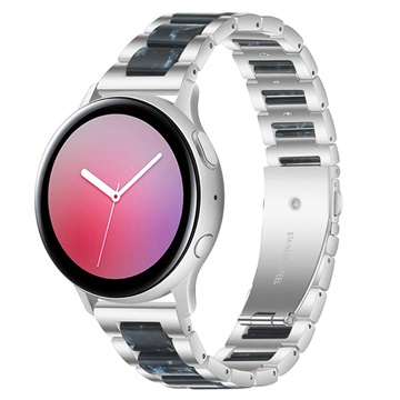 Samsung Galaxy Watch4/Watch4 Classic/Watch5/Watch6 Edelstahl Band - Dunkel Blau / Silber