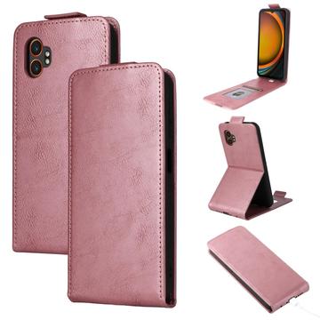 Samsung Galaxy XCover7 Pro Vertikales Flip-Hülle mit Ständer - Roségold
