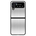 Samsung Galaxy Z Flip4 Edelstahl Hybrid Hülle - Silber