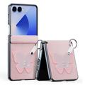 Samsung Galaxy Z Flip7 Dux Ducis Luvy Hülle mit Fingerring/Handschlaufe - Hellrosa / Schmetterling
