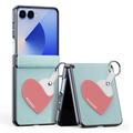 Samsung Galaxy Z Flip7 Dux Ducis Luvy Hülle mit Finger Ring/Handschlaufe - Himmelblau / Herz
