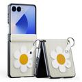 Samsung Galaxy Z Flip7 Dux Ducis Luvy Hülle mit Fingerring/Handschlaufe - Weiß / Stern