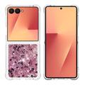 Samsung Galaxy Z Flip7 Glitter Quicksand TPU Hülle - Roségoldene Herzen