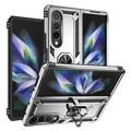 Samsung Galaxy Z Fold4 Hybrid Case mit Metall Ständer - Silber