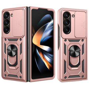 Samsung Galaxy Z Fold7 Drehring-Hybrid Hülle mit Kameraschutz - Roségold